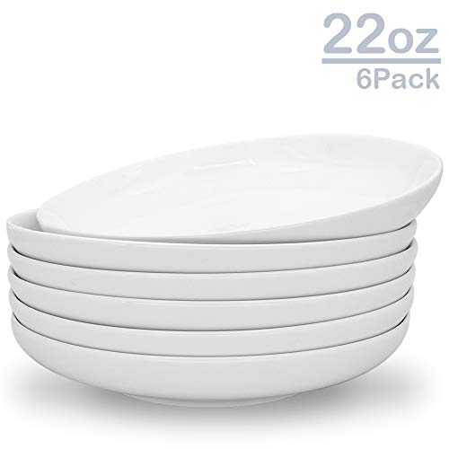 Zoneyila 8.5'' Porcelain Pasta Bowls, 22 Ounces Serving Bowl for Pasta, Salad, Soup