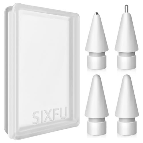 SIXFU Upgraded Replacement Tips for Apple Pencil Metal Tips Set Precise Control for Apple Pencil USB C/ 2nd/ 1st Gen Apple Pen Nib(4 Pack)
