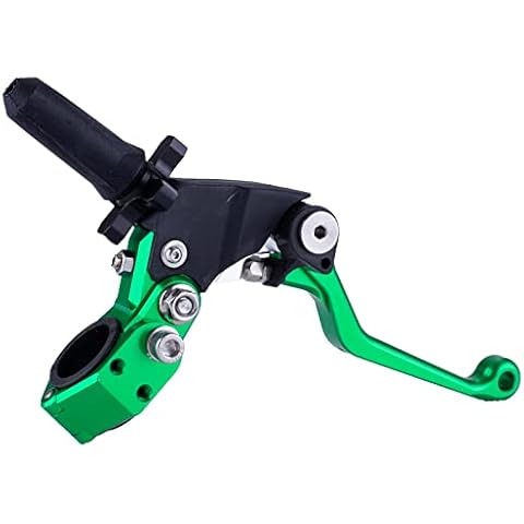 PRO CAKEN 7/8" 22mm Universal Motorcycle Aluminum 360 ° Alloy Foldable Clutch Handle Motorcycle Clutch Handle with Mounting Seat for Motorcycle Street Sport Dirt Pit Mini Bikes Scooter ATV-Green Cover
