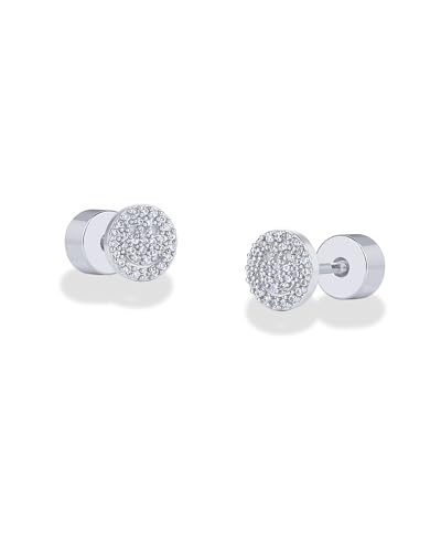 Image of PAVOI 14K Gold Plated Dainty Flat Back Earrings for Women, Piercing Studs | Hypoallergenic Stud Earrings with 925 Sterling Silver Posts, Motif Flatback Screw Back Helix Cartilage