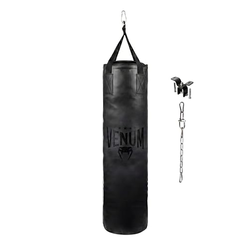 Venum Origins Punching Bag (Ceiling Mount Included) - Black/Black 100 lbs