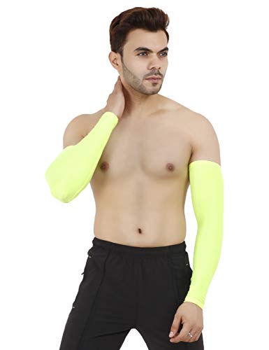 Image of NEVER LOSE Printed Arm Sleeves for Men & Women, Stretchable Breathable Compression Sports Sleeves for Gym, Cycling, Running, Driving & Outdoor Activities (Pack of 2 Pairs)