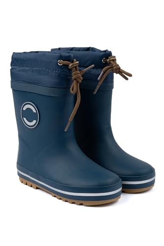 Mikk-line Warm Gefütterte Gummistiefel Kinder 37 Orion Blue | Wasserdicht Regenstiefel für Jungen und Mädchen | Winddicht Thermo Gummistiefel | Regenschuhe Mit Reflektiernde Details
