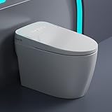 Glendan Smart Toilet Auto Flush: Dual Flush with Remote - 3 Adjustable Heated One Piece Toilet for Bathrooms - Electric Modern Tankless Bidets with Night Lights - Pre-Wetting Slow Close Seat & Lid