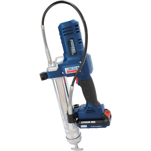 Image of Lincoln 1262 PowerLuber 12 Volt Battery Powered Grease Gun with 30 inch Hose for Automotive, Agricultural, and Industrial Equipment, 8,000 PSI, Trigger-operated, Single Speed, (1) Lithium-Ion Battery Pack