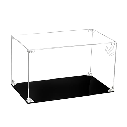 CHILLCASE Clear Acrylic Display Case with Meaningful Engraving Design,Self-Assembled Display Box,Dust-Proof Showcase for Action Figures Collectibles(Suprise,13.8×7.9×7.9 inch