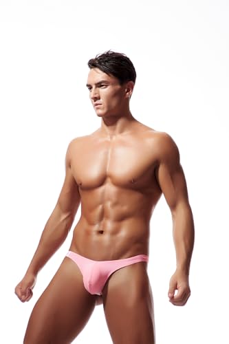 Mens Bikini Briefs Sexy U Convex Bulge Pouch G-string Thongs Underwear Ice Silk Panties2