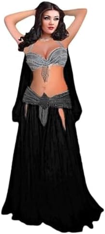 Handmade Egyptian Belly Dance Suit - 3 Piece (Black): Buy Online