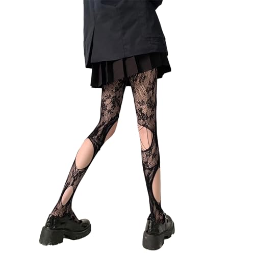 Image of Black Sheer Tights Y2K High Waist Pantyhose with Bows Patterned Stockings for Women
