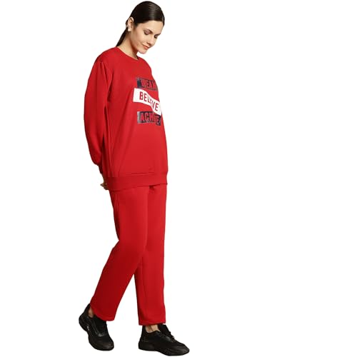 Image of Mack Jonney Printed Round Neck Cotton Fleece tracksuit Co-Ord Set for Women-MACK32760