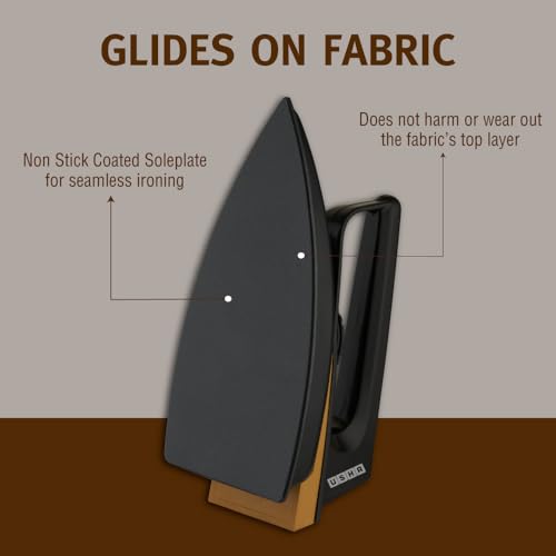 Image of USHA EI 3160-M Dry Iron | 600W | Non-stick PTFE Coated Sole Plate For Easy Gliding & Long Life | 1.6 m Long Cord | Dual Layer Safety | 2 Year Warranty