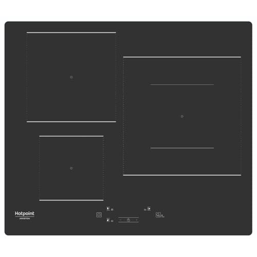 Hotpoint - HQ6460SNE Plaque Induction - 3 Foyers / 1 Zone de 28 cm, Booster 3600W - Commandes Sensitives, MyMenu Automatique - Sécurité Enfant et Puissance 9+Booster -...
