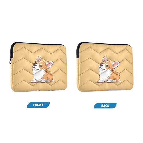 Funda para portátil de 13-14 pulgadas impermeable con dibujo de cachorro corgi miniatura 2