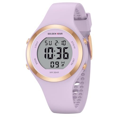 GOLDEN HOUR Montre numérique pour Femme étanche 5 ATM avec chronographe...