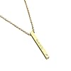 14K Gold Vertical 3D Name Bar Necklace, Rolo Chain Necklace, Personalized Four Sided Engrave Name Pendant, Engravable…