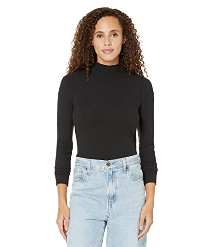 Amazon.com: prAna Foundation Rib Mock Neck Black Heather XS