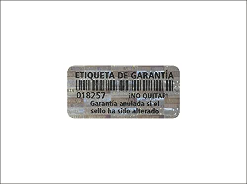250 unidades Holograma sello de garantía Etiquetas de seguridad pegatina de seguridad 32 x 15 mm Spanish Text Cover