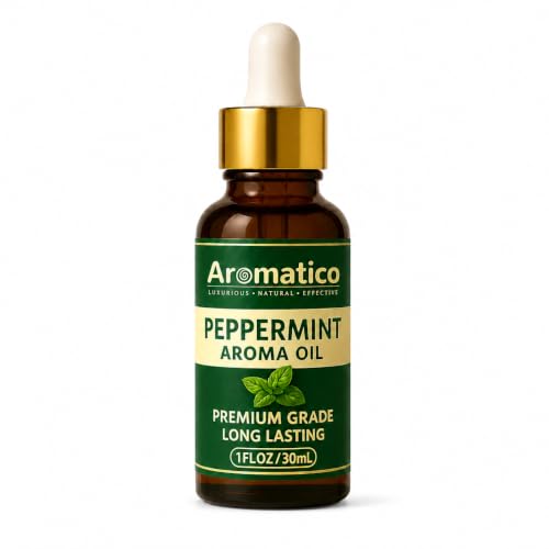 Image of AROMATICO Peppermint Diffuser Oil, Premium Home Fragrance Oil for Aromatherapy, Meditation & Concentration | Versatile Use in Diffusers, Air Fresheners 30ml