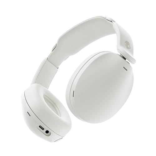 Skullcandy �����X�g�A HESH 360 ���C�����X�w�b�h�z�� 100���ԃo�b�e���[ �}���[�d �O�����捞 �}���`�|�C���g �N���A�{�C�X�X�}�[�g�}�C�N �A�v���Ή� �܂��ݎ��y�I���W�i���X�e�b�J�[�t���z (BONE WHITE)