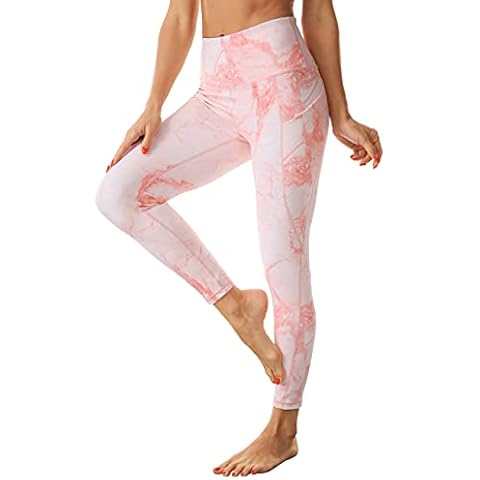 Rocorose Women's Yoga Pants with Pockets High Waist Tummy Control Yoga Capris Running Workout Leggings - - XL Cover