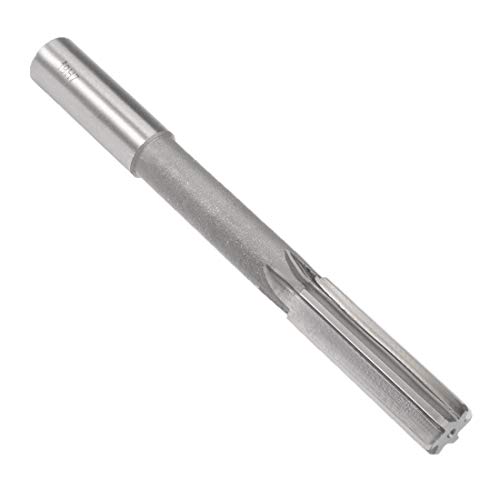 uxcell Chucking Reamer 19mm, H7 HSS Lathe Machine Reamer 6 Straight Flutes, Round Shank Milling Cutting Tool, for Metal Non-Ferrous Metal Copper