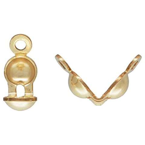 10pcs 14k Gold on Sterling Silver Calotte Ends Endcaps - End Cap - Clamshell Knot Cover Beads (4mm Cup) SS358 Cover