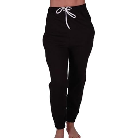 Eyecatch - Womens Casual Sports Gym Joggers Jogging Ladies Tracksuit Bottoms Black Small Cover