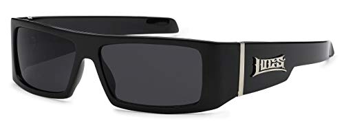 Locs 9058 Black Sunglasses | Authentic Gangster Rectangular Dark Maddogger Shades