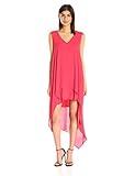 BCBGMAXAZRIA Women's Kaira V-Neck Asymmetrical-Hem Dress