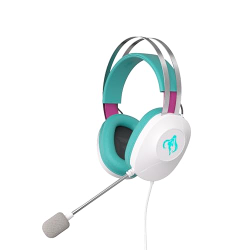 ASUS TUF Gaming H1 GEN II Hatsune Miku Edition, Wired Gaming Headset 40mm Essence Drivers, Virtual 7.1 Surround Sound, TeamSpeak Microphone, Lightweight 297g, Durable Ear Cushions, TUF Logo Lighting