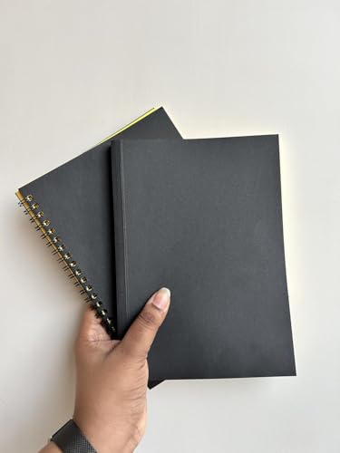 Image of XI Combo of Wiro - Manifestation Notebook & The Manifestation Notebook | Black Cover & Pages | A5 Size | Notebook with Yellow Pages for Manifestation (Black and Yellow)