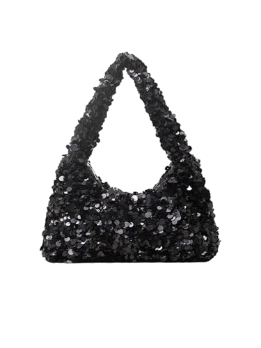 MakeMeChic Women's Sequin Top Handle Shoulder Handbags Party Y2K Underarm Purses