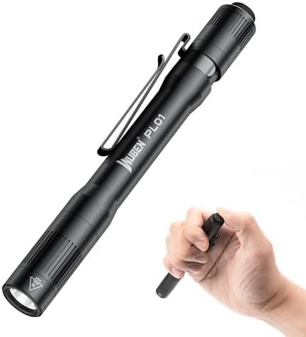 WUBEN PL01 Pen Light, 650 Lumens Pocket EDC Flashlight Rechargeable, Bright LED Pen Flashlight, IP68 Handheld Flash Lights, Compatible 2 AAA Battery for Home, Outdoor, Emergencies, Inspection