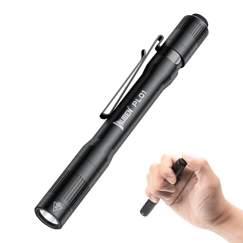 WUBEN PL01 Taschenlampe Klein, 650 Lumen LED Stiftlampe, IP68 Wasserdicht Mini Taschenlampe, 4 Modi Handheld Campinglampe Aufladbar, Kompatibel mit 2 AAA Batterie für Inspektion, Arbeit, Reparatur