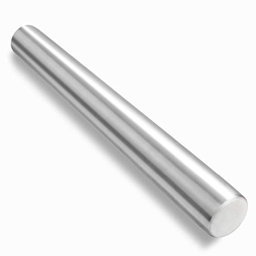 chef rolling pin - Checkered Chef Stainless Steel French Rolling Pin, Metal Rolling Pin for Baking, Pasta, Fondant, Cookies, Pizza and Dough. Dishwasher Safe.