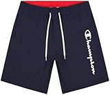 Wasserabweisendes Gewebe Champion Jungen Legacy Beachshorts Ac Logo Badehose, Blau Ton in Ton, 9-10 Jahre