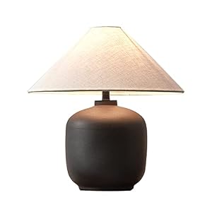 Rustic Farmhouse Table Lamp 16.5" Tall Clay Pot Table Lamps Southwestern Textured Ceramic Lamp Body with White Textured Shade Bedside Nightstand for Living Room Bedroom Office (Black) Rustic Farmhouse Table Lamp 165 Tall Clay Pot Table Lamps Southwestern Textured Ceramic Lamp Body with White Textured Shade Bedside Nightstand for Living Room Bedroom Office Black