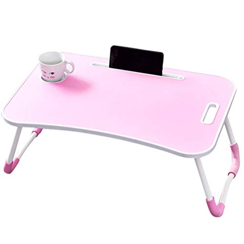 Klappbarer Laptop-Bettständer Fauler Computertisch Faltbares Frühstückstablett für Sofa Sofa Essen Arbeiten (Pink)