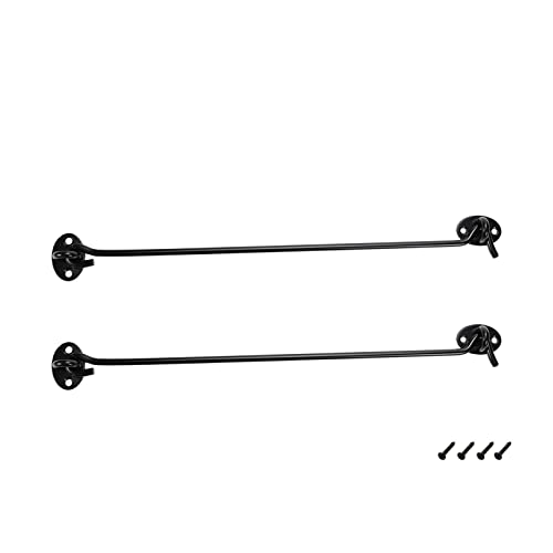 Rannb Pestillo de puerta de granero de 14 pulgadas para puerta corredera de 14 pulgadas, gancho de ojo largo para cabina, ganchos de privacidad – 2 piezas