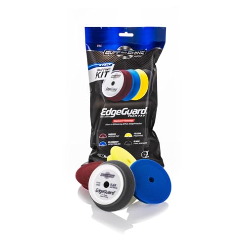 Image of Buff and Shine - EdgeGuard Foam Buffing Kit - Multicolor - 3 inch - Pack of 4