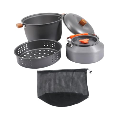 Aosekaa Camping Cookware Kit, Coffee Pot,Portable with Mesh Bag,Tableware,Outdoor Cooking Gear,Cooking Pot for Outdoor Sports,Camping, with 1.6L Coffee Pot