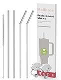 Replacement Metal Straw Compatible with Stanley Cup 40oz 4Pack, Mellbree Reusable Stainless Steel Straws Compatible with Stanley Adventure Quencher Travel Tumbler Image