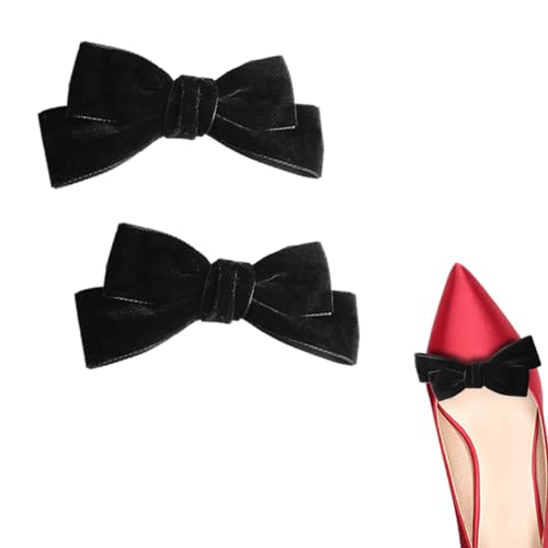 Pinces à chaussures velours élégantes avec nœud papillon amovible haut de gamme