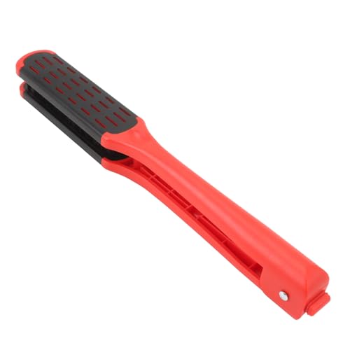 Peine alisador de cabello en forma de V, cepillo alisador antiestático con calor, cepillo secador con ventilación hueca y mango ergonómico de ABS para secado rápido en casa (Rojo) miniatura 3