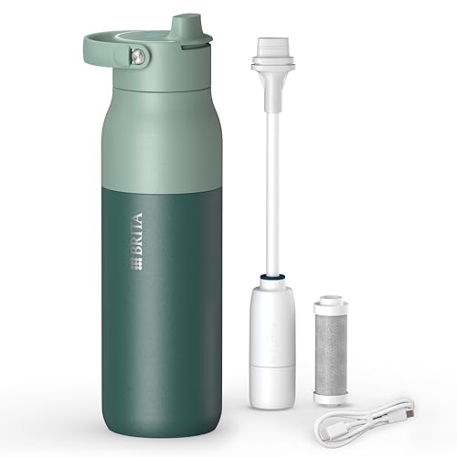 BRITA LARQ iQ Digitale Edelstahl Trinkflasche mit Wasserfilter (1000 ml)