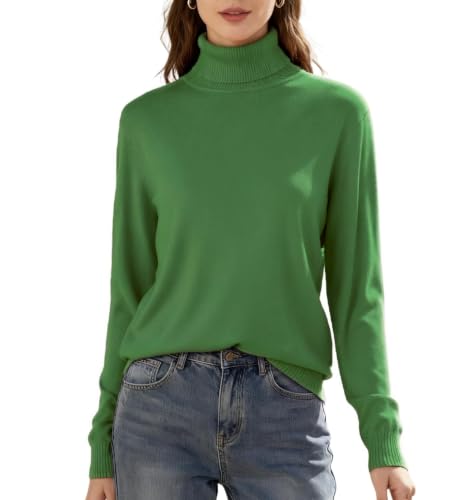 Image of SANGTREE Women's Turtleneck Sweaters Long Sleeve Pullover Tops | Breathable Lightweight Fabric| Fall Winter Fashion Outfits| Perfect for Daily,Office,Vacations,Holiday,Family Gatherings Etc.