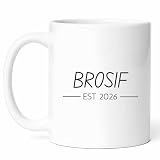 Brosif Est 2026 Mug - Brotherly Love Coffee Cup - Sibling Funny Gift From Friends - Family Ties Tea Mugs - Cups - 11 Oz Ceramic Gifts For Birthday, Him, Her, Christmas, National Day, Special Occasion