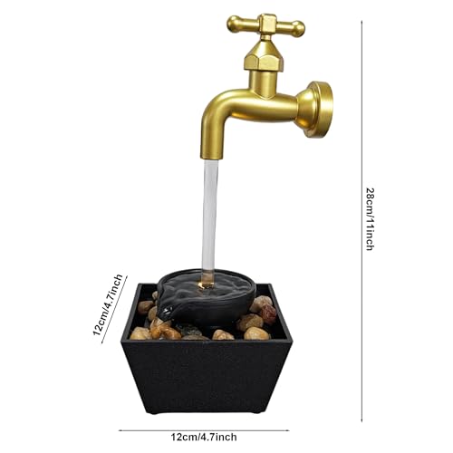 Fuentes de cascada interior Faroby con tetera flotante y luz LED 5