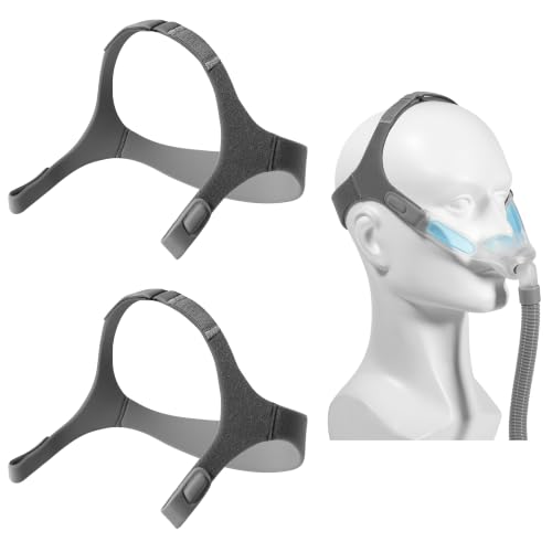 YBWM 2 Packs Replacement Nuance Pro Headgear Adjustable Soft CPAP Headgear Straps Compatible with Nuance Pro Gel Nasal Pillow Mask Elastic & Breathable Fabric Snug Fit for Reducing Air Leaks