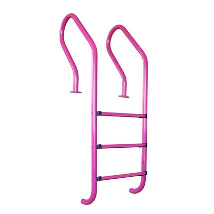 Escalera de piscina 3 peldaños acero inoxidable rosa